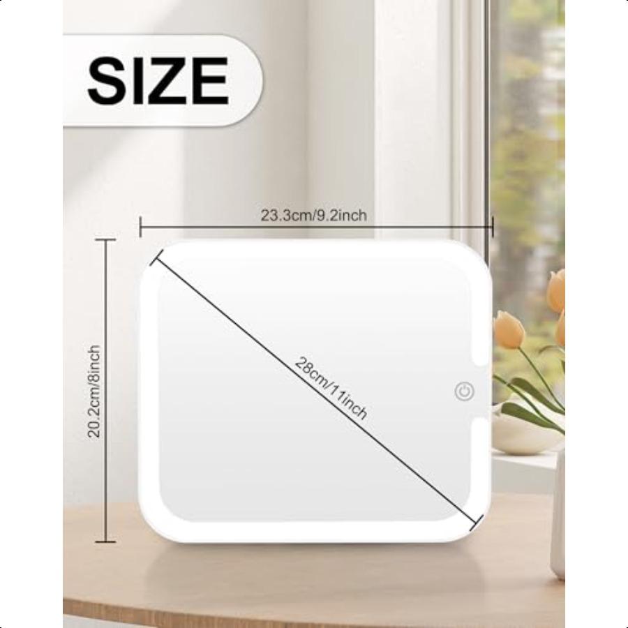 

Косметическое зеркало с подсветкой LED Замена для косметички 3 цвета подсветки Яркость регулируемая 8,3 x 5,1 дюйма United States