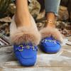 Fluffy Loafers with Decorative Buckles, Warm and Cozy for Winter, Easy Slip-On Flat Shoes for Women
