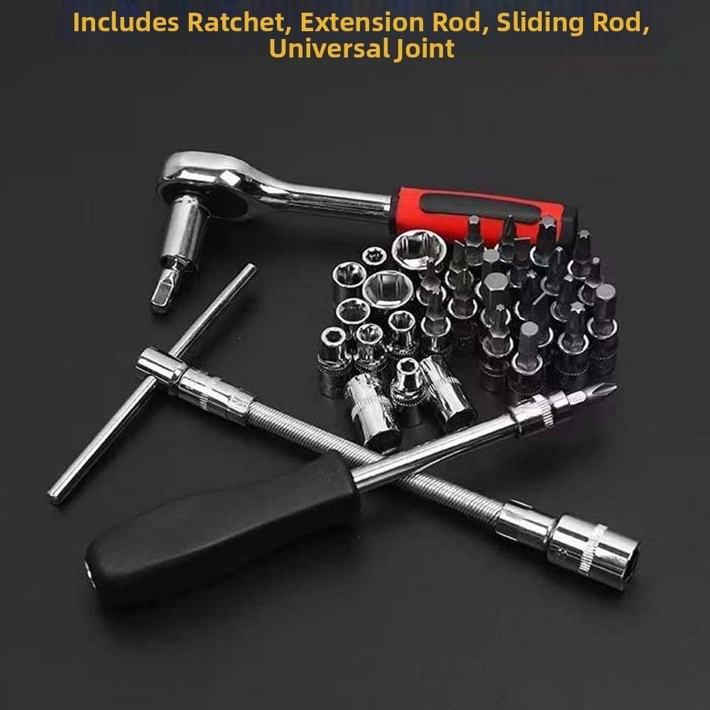 Rust Prevention Car Maintenance Toolbox Universal Joint Ratchet Wrench Suit DIY Projects