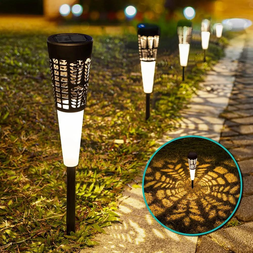 Lumini solare Iluminat de grădină în aer liber Lumini de grădină rezistente la apă Lumină solară de peisaj pentru cărare solară pentru curte Decor de grădină
