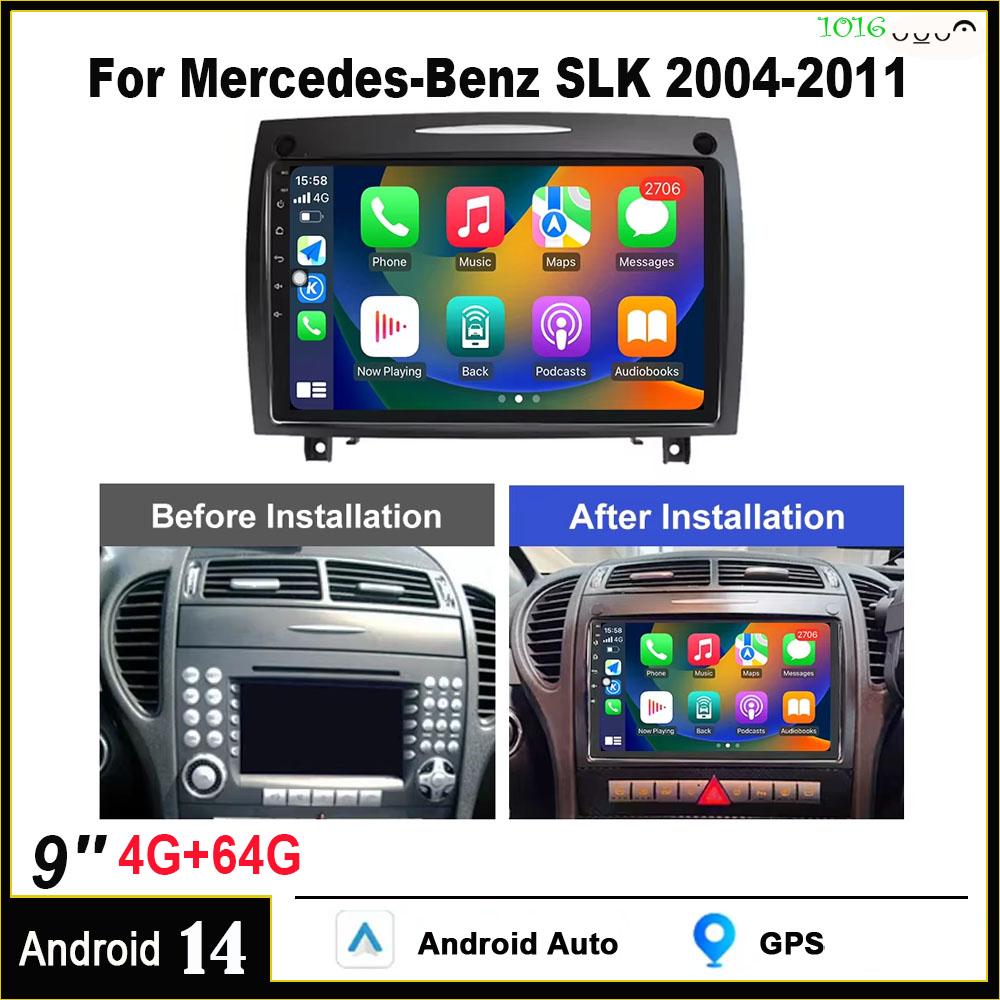 Android 14 car navigation Radio Stereo 9-inch fit for carplay WiFi Bluetooth Applicable for Mercedes-Benz SLK models 2004-2011