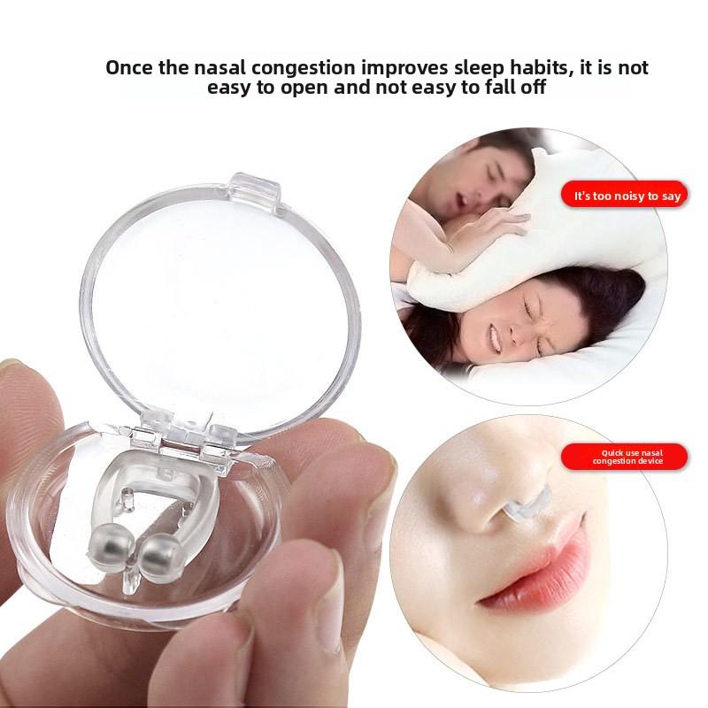Nose Clip Silicone Magnetic Anti-snoring Device Mini Portable Easy Access Soft Ventilating Nose Clip Physical Therapy