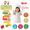 CARLORBO Wooden Pretend Play Kitchen Toy Large Capacity Wooden Toy with Fruit Cutting Function Includes Storage and Learning Perfect for Preschool