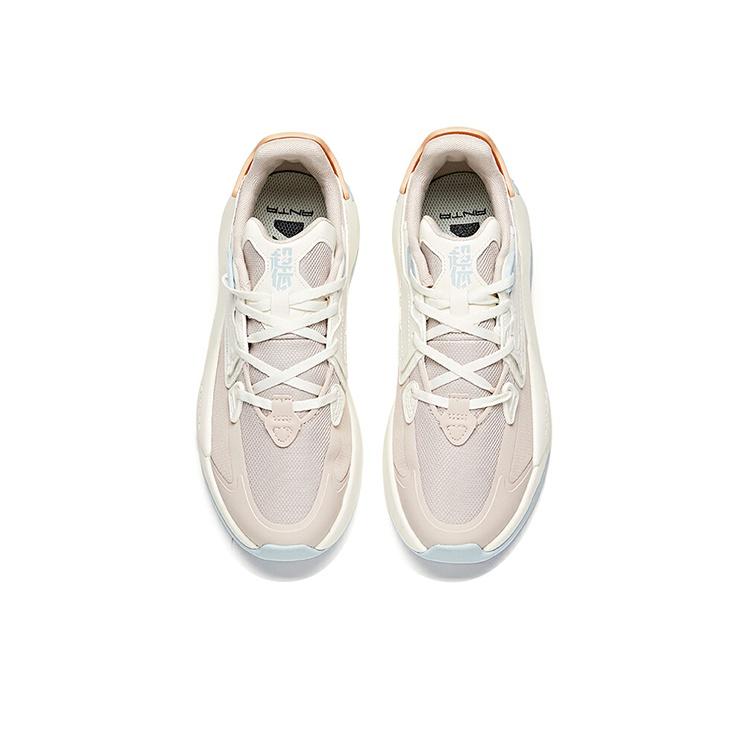 Anta Lifestyle Series Non-Slip Wear-Resistant Low-Top Skate Shoes Women Sneaker Lotus-Gray White 122118083-3