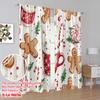 2pcs,2D Plane Printing Window Curtain Christmas Treats Hot Chocolate Gingerbread Durable 100% Polyester Fabric (without Rod)