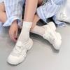 High-end Fashion Mesh Thick-soled Hollow Little White Shoes Women's 2025 Summer Versatile Casual Board Shoes Velcro Light