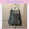 Vintage Inspired Girls Knit Cardigan With Rabbit Ear Hoodie For Casual Wear