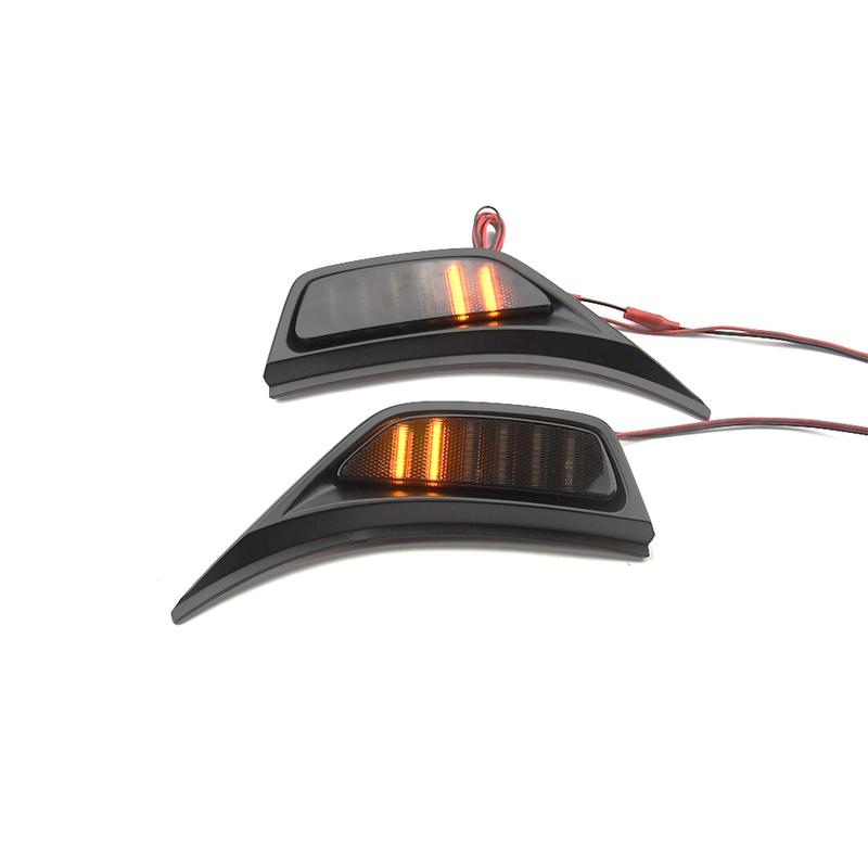 For Jeep Gladiator JT Wrangler JL Rubicon Sahara 2x Smoked Front Fender LED Repeat Side Marker Lights DRL Daytime Running Lamp