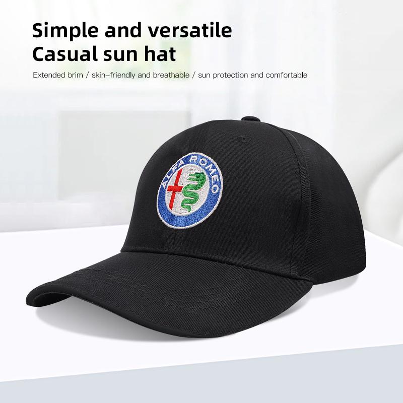 2024 New Car Hat Alfa Romeo Hat F1 Racing Baseball Hat Outdoor Men's and Women's Sunscreen Duck Tongue Sun Hat Alfa Romeo Logo