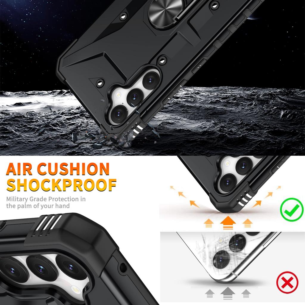 For Samsung Galaxy A54 5G PC+TPU Drop Protective Cover Ring Kickstand Mobile Phone Case