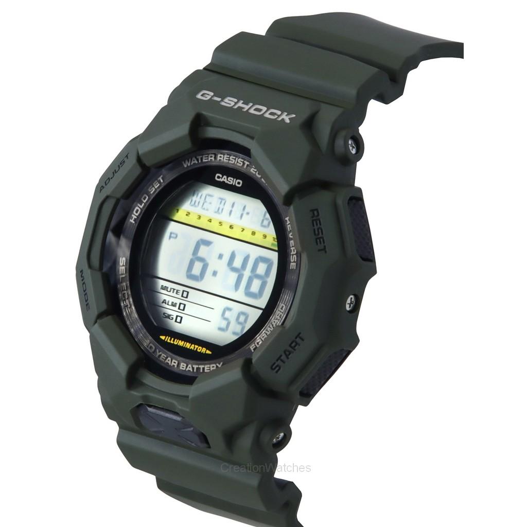 Casio G-Shock Digital Bio-Based Green Resin Strap Black Dial Quartz GD-010-3 200M Men's Watch