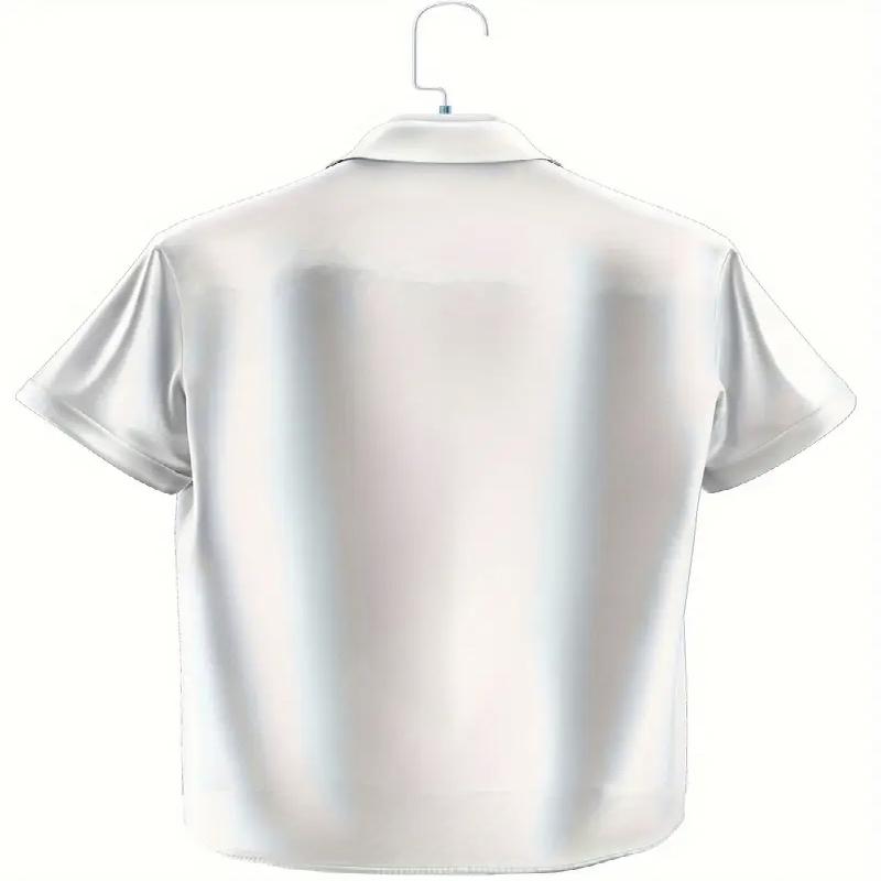 Summer Men's Button Up Shirt, Hawaiian Short Sleeved Shirt, Parrot Pattern 3D Digital Printing, Outdoor Activity Regular Style