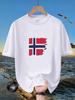 Unisexs Quick Dry Mesh Short Sleeve TShirt Vintage Torn Norway Flag Print Crew Neck Tee Breathable Lightweight Summer Sual Tops