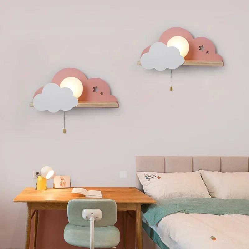 Nordic Macaron LED Glass Wall Lamps Beside Bedroom Light Fixtures Modern Children Room Cloud Wall Lamp Stairs Wall Light Sconces