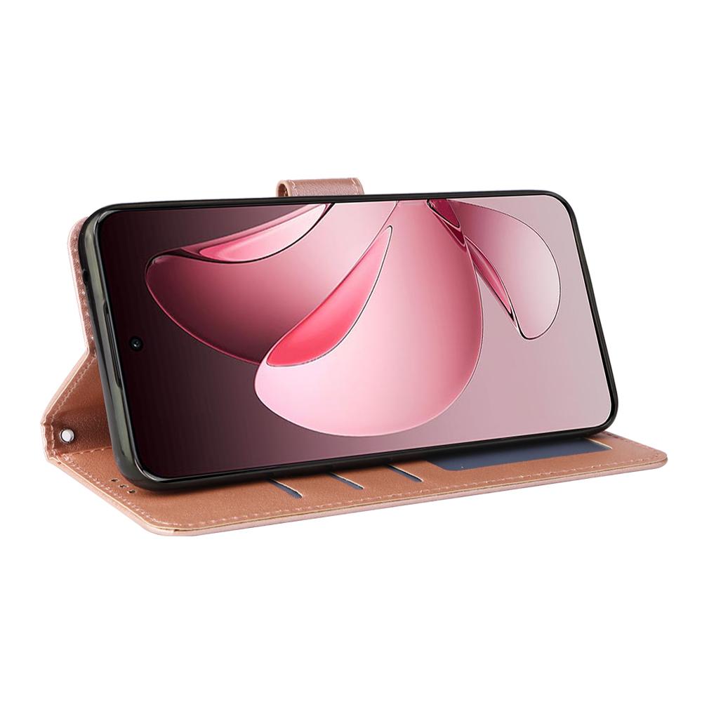 

For Oppo Reno13 F 5G/4G Case Wallet Stand View PU Leather Phone Cover Wine Red