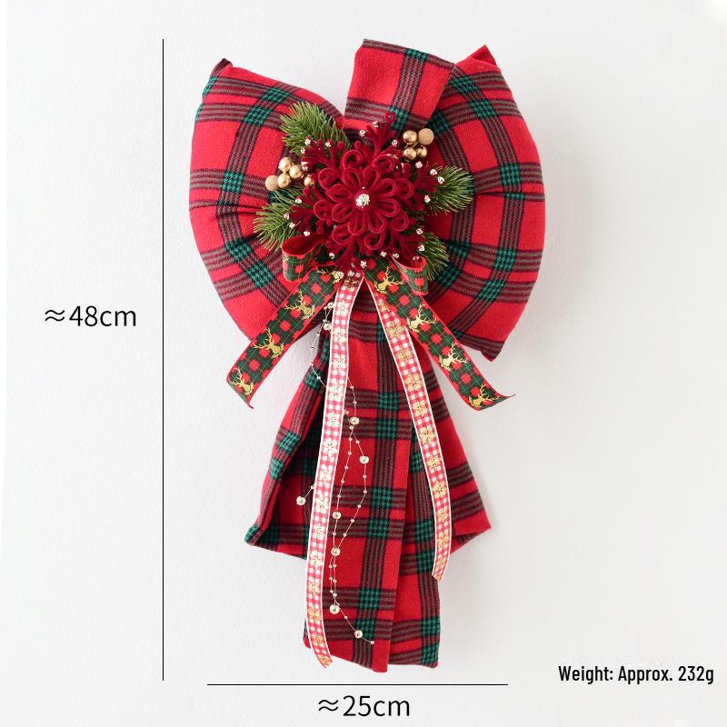 Large Red Velvet 3D Christmas Bow Pendant Ornament