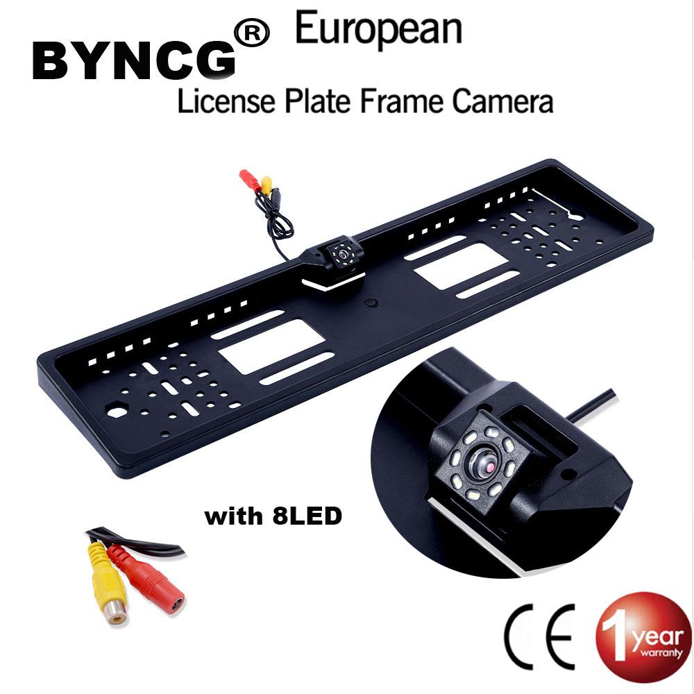 EU European License Plate Frame with Camera Waterproof Night Vision Reverse Backup for Parking