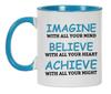 Inkdotpot 11 Oz  Ceramic Coffee  Mugs Imagine Believe Achieve Inspirational Quotes Gift For Co-Worker Boss