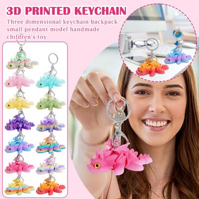 3D Tlačená Roztomilá Trojrozmerná Kľúčenka Školská Taška Malý Prívesok Darček Malá Ozdoba