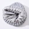 Versatile series children's rabbit velvet knitted hat solid color lined outdoor satin lined wool hat, source