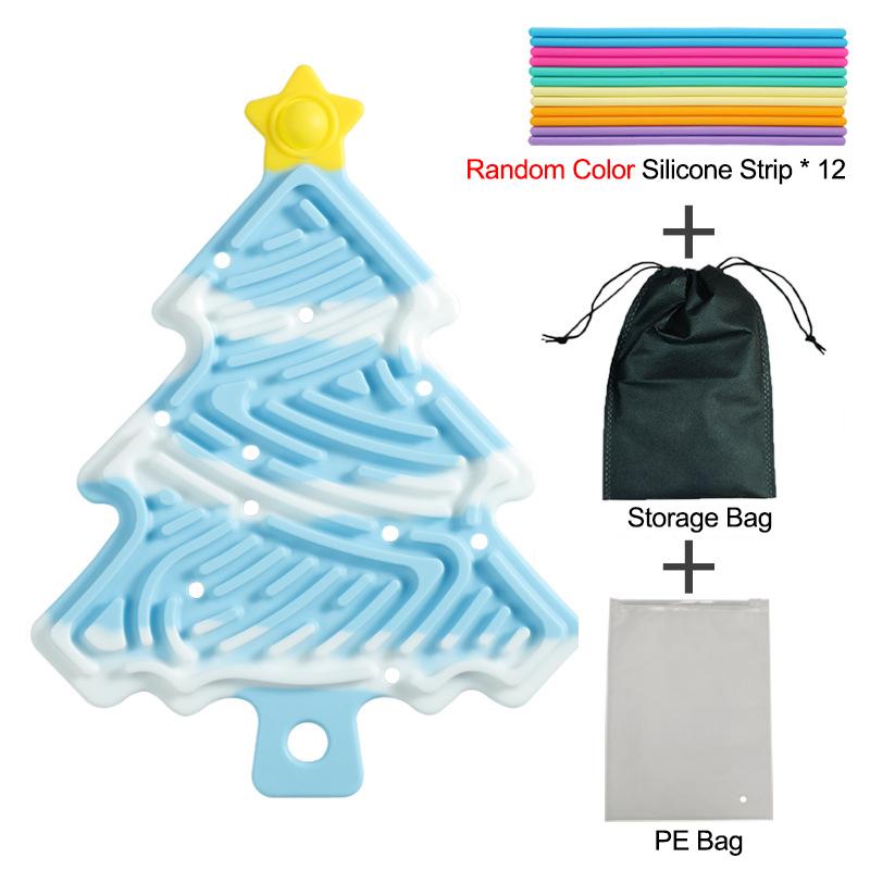 3D Silicone Texture Stress Relief Toy Puzzle Portable Fine Motor Skills Busy Board Christmas Activity Design Tree Shape
