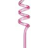 2Pcs Colorful Spiral Straws Creative Drinking Straws with Heart Lip Cake Charm Romantic Pink