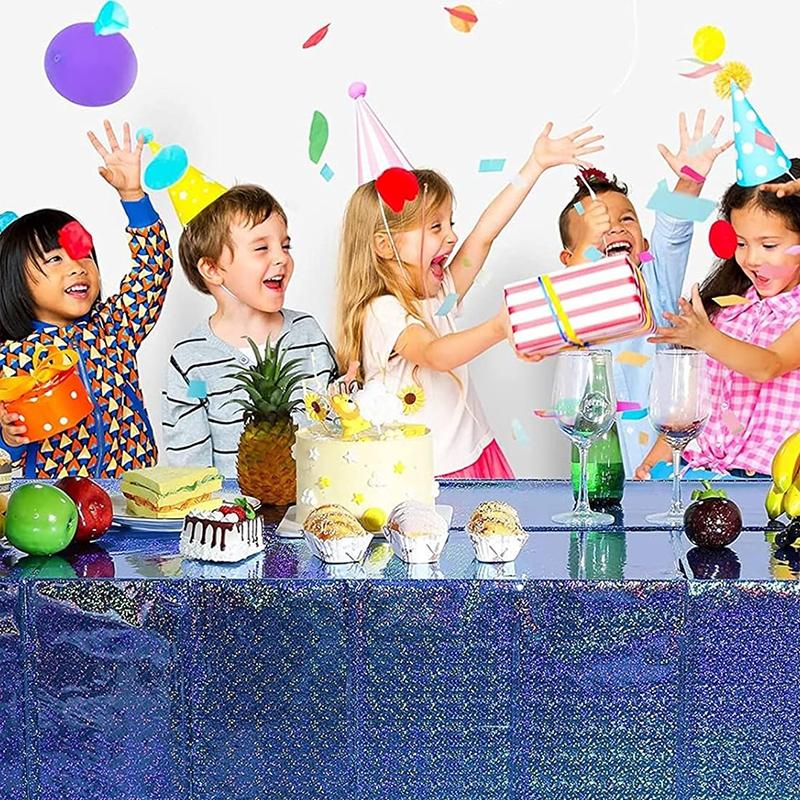 137x274cm Glitter Aluminum Foil Tablecloth Wedding Birthday Party Decorations Baby Shower Rectangular Waterproof Tablecloth