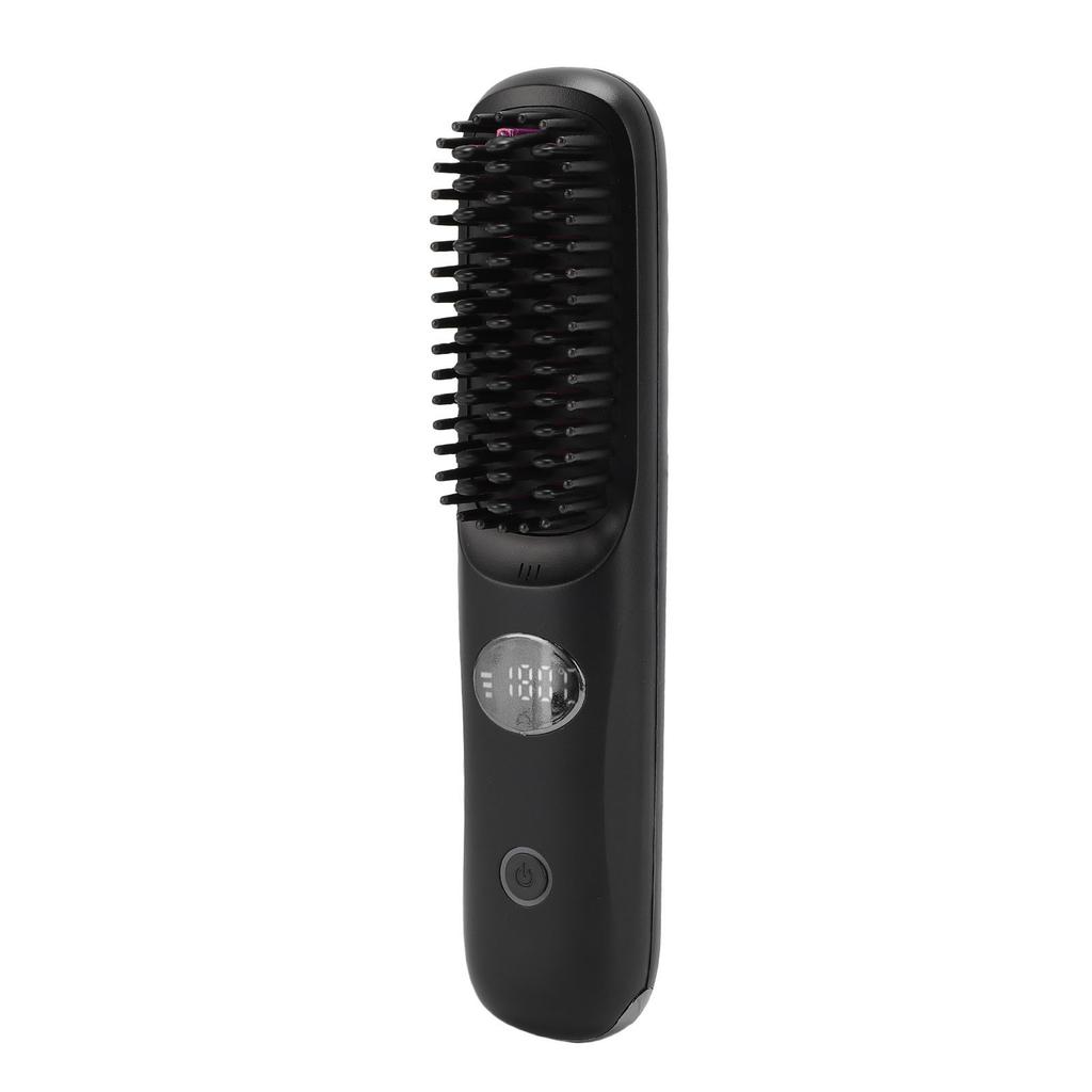 Cordless Hair Straightener Brush 3 Temps LED Display USB Rechargeable Straightening Ion Electric Hair Styling Comb for