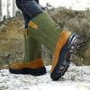 Comfortable Non-slip Male Outdoor Boots Genuine Leather High Top Shoes Platform Men Snow Boots Plush Warm Winter Footwear Luxury