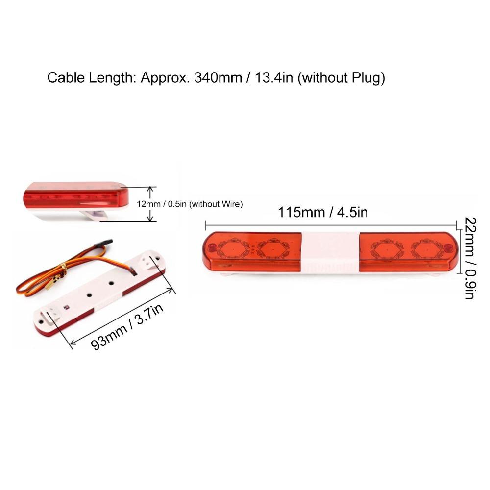 Nine Flashing Modes Alarming Light 115mm Light Bar Lamp Durable RC Alarming Light  RC Car