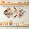 6PCS Cleaning Dishcloths Reusable Kitchen Dish Towels Grid Stripe Pattern Dishcloth Absorbent Lint Free Cloth Washable Duster Rags Tea Towels