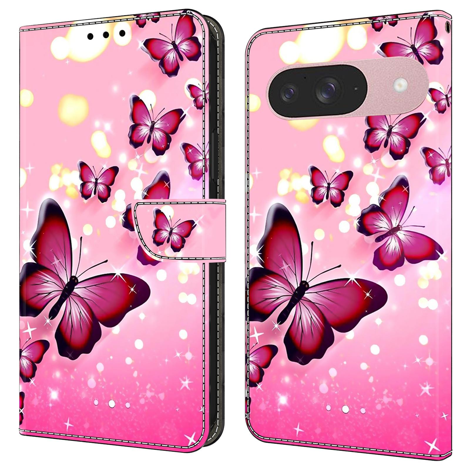 Pink Butterfly PU Leather