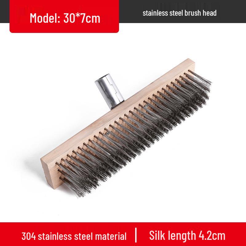 Stainless Steel Long Handle Wire Brush: Stiff Bristles for Scrubbing Tile, Cement, Moss, Rust Removal, and More