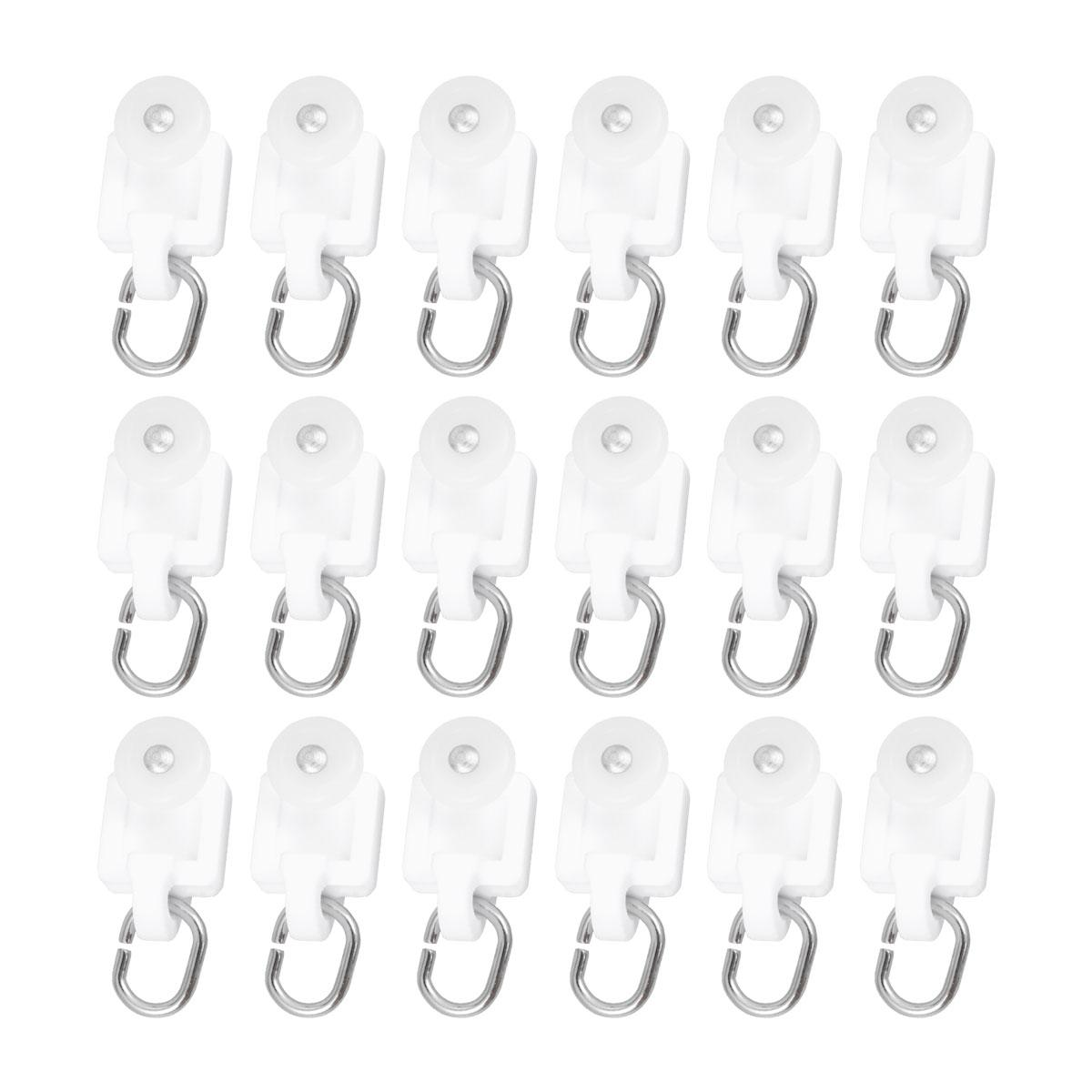 

50PCS Curtain Track Roller Twin Wheeled Carriers Drapery Rail Sliding Glider for Windows Shower Curtain Tracks Other білий