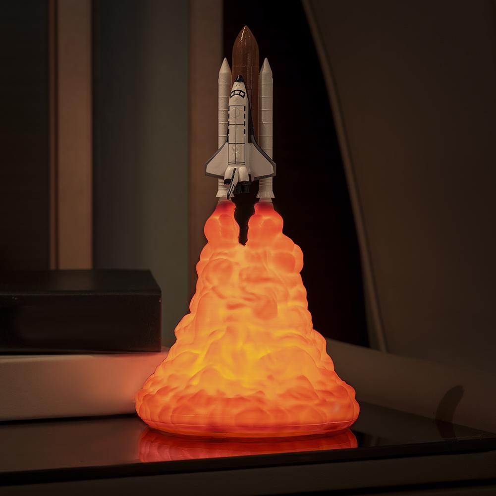 3D Printing Space Shuttle Lamp USB LED Children Baby Night Light Room Decor 110-220V