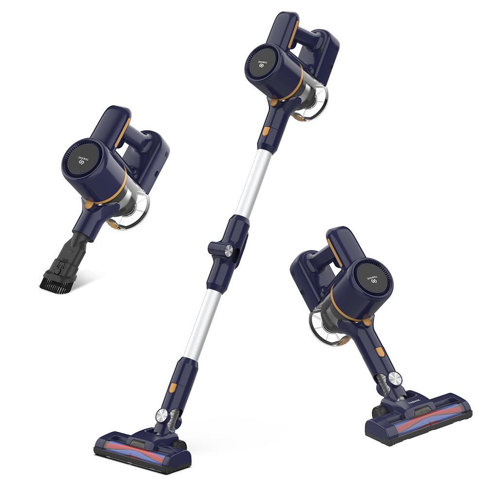 TASVAC N7 Cordless Vacuum Cleaner, 14kPa Suction, 180° Foldable Rod, 2200mAh Rechargeable Battery, LED Headlight, Blue - EU Plug
