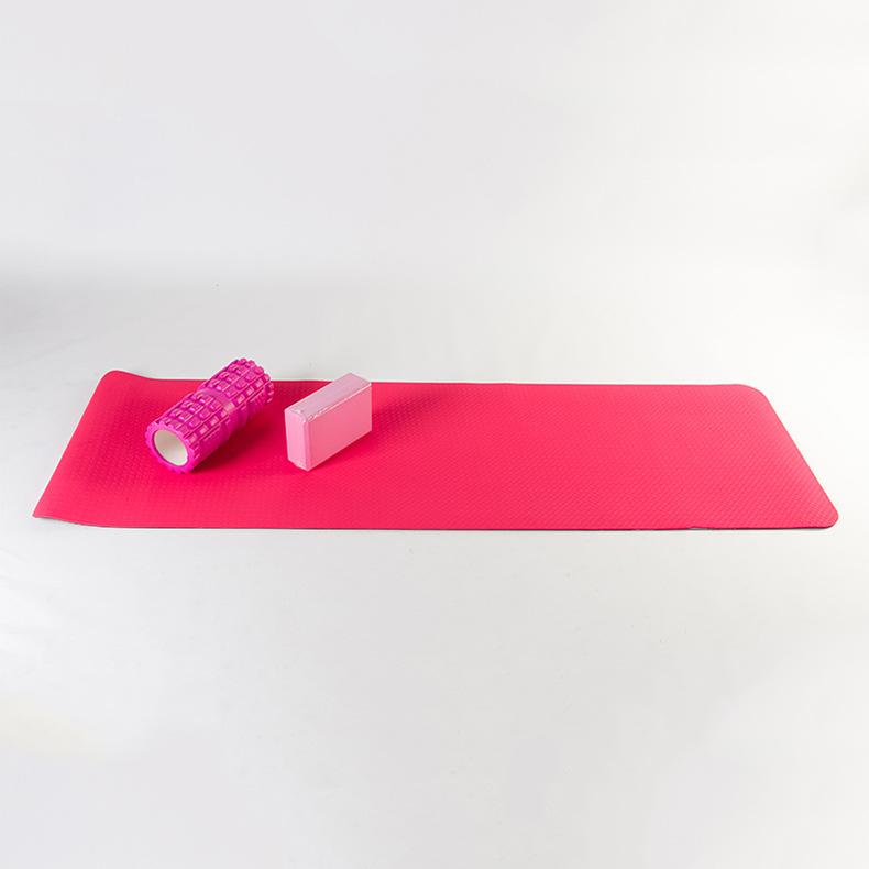 Eco-friendly Solid Color Rectangular TPE Thickened 8mm Lightweight 1190g Yoga Mat 183cm for Yoga Studios