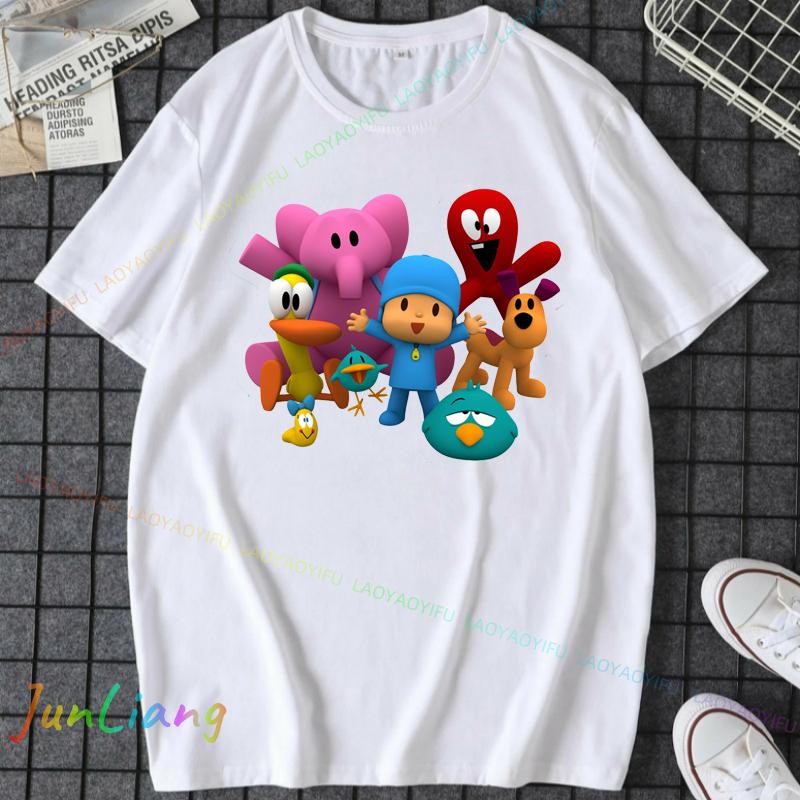 Fashion Plush Dolls PPOCOYO TShirt Male Streetwear Summer Funny Print Comfortable Boys Girls Cute Tees