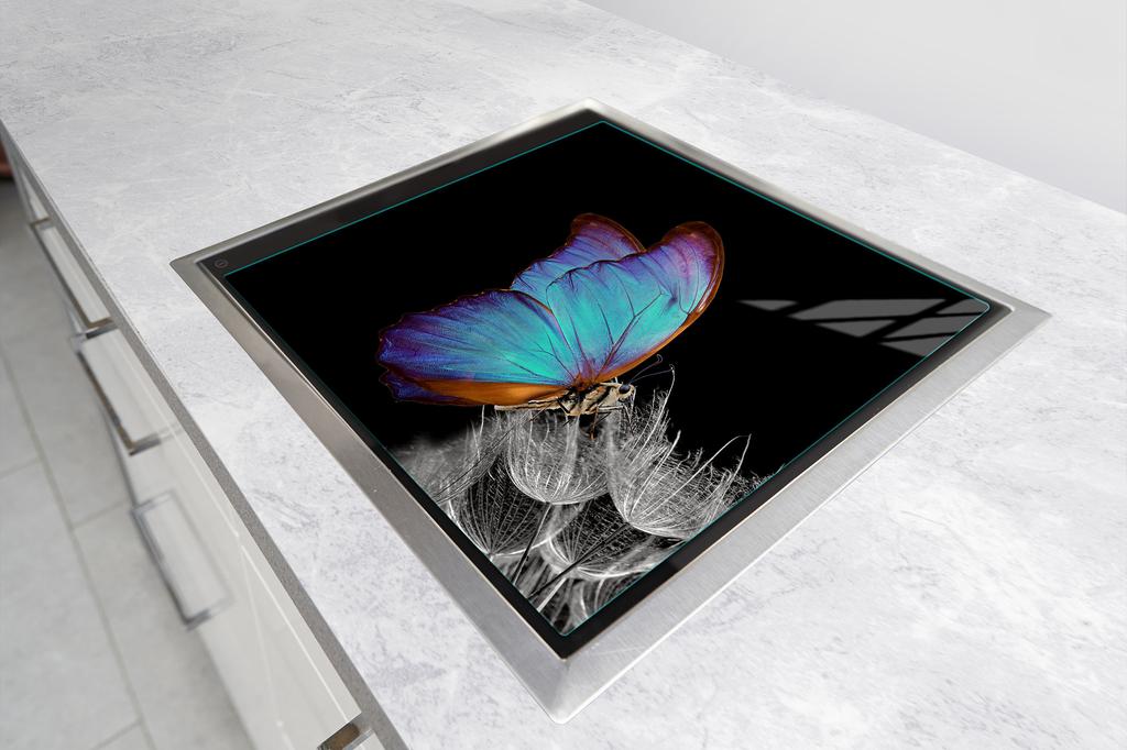 SZKLANA PŁYTA OCHRONNA NA KUCHENKĘ 50x52 MOTYL