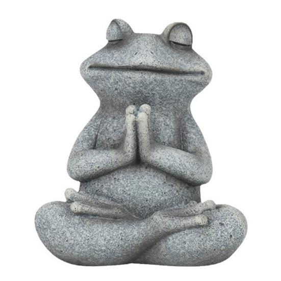 Frog Ornament Resin Material Wealth Luck Symbol Bionic Design Figure Frog Dog Meditation Ornament Indoor Outdoor Decor