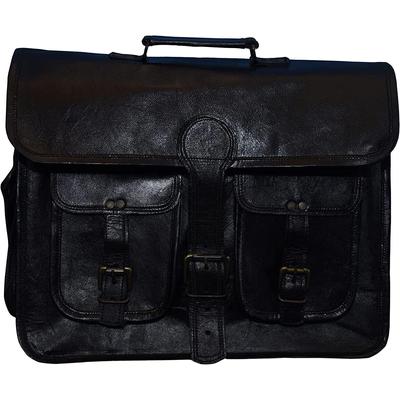 Buffalo Leather Black Large Men's Briefcase Messenger Satchel Laptop Bag