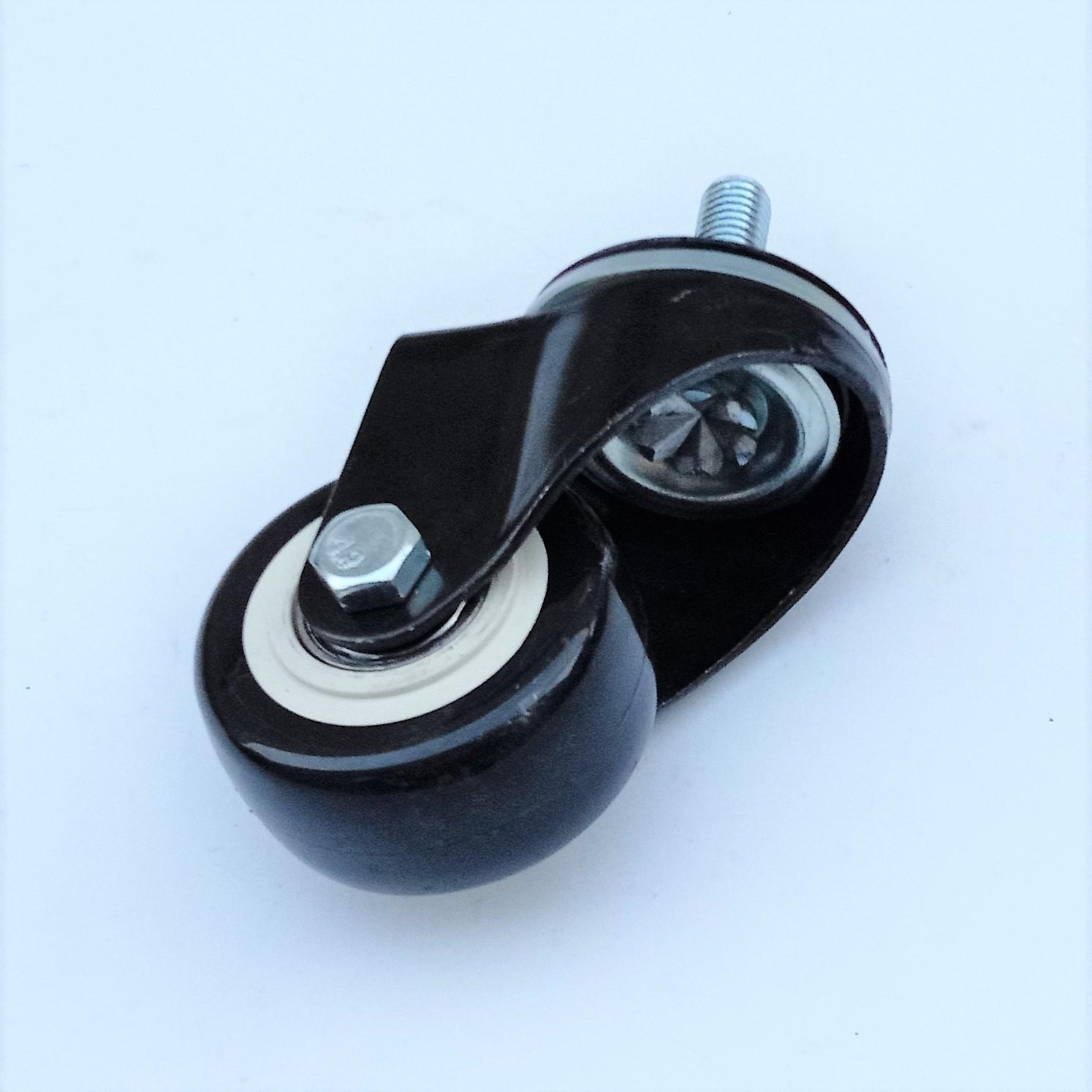 Black King Kong 2.5 Inch Diamond Threaded Stem Caster with Gold Accent - Lightweight Electrophoretic Universal Wheel