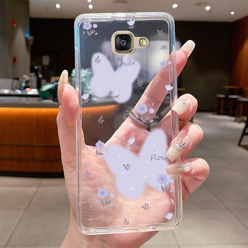 For Samsung Galaxy A5 2016 A3 2016 A7 2017 Case Flower Butterfly Soft Silicone Clear TPU Cover For Samsung A3 A5 2017 Cases Capa