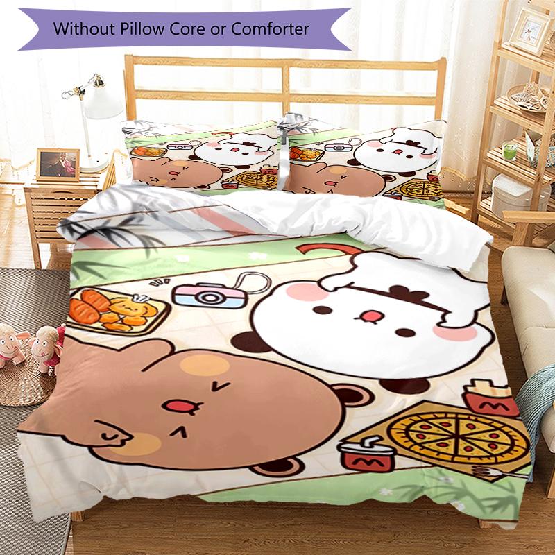 3pcs Bubu Dudu Bedding Set Duvet Cover Closure Includes 1 Duvet Cover & 2 Pillowcases, Soft and Comfortable for All Seasons.