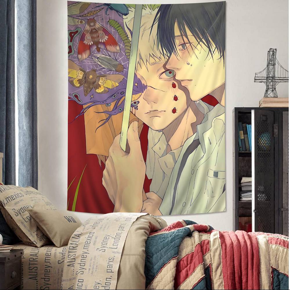 Beliebte Anime BL The Summer Hikaru Died Chart Wandteppich Edgy Ästhetik Trendige Zimmerdekoration für Anime Moderne Kunstfans