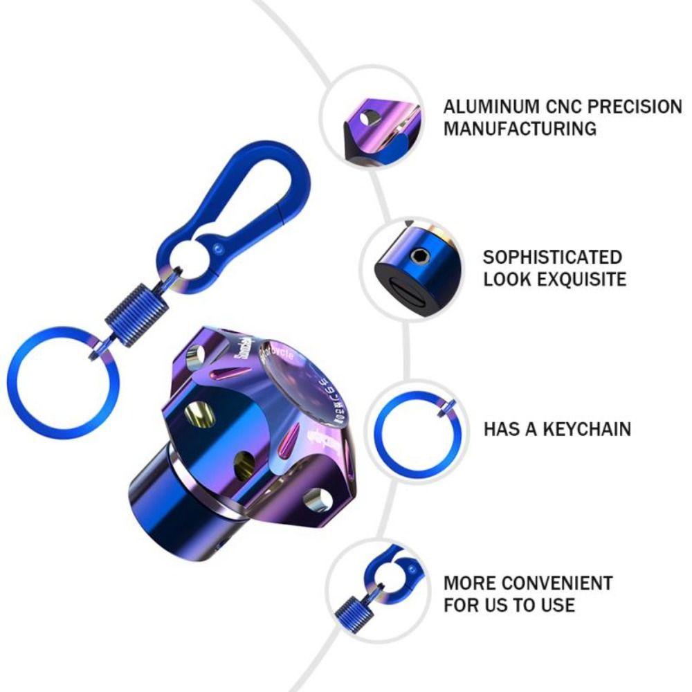 Key Bit Motorcycle Keychain Key Head Cover Decorative Motorcycle Key Head Shell Hexagon Keychain