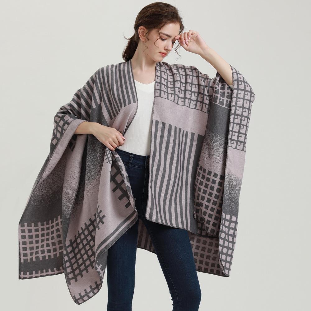 

Women s Overlock Stitch Shoulder Wrap Warm Scarf Shawl Cape 130x150 cm