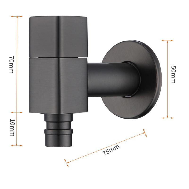 

Black Brass Extended Outdoor Garden Faucet Wall Mounted Bathroom Corner Washing Machine Tap Durable Water Supply Valve