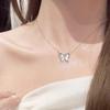 Color Zircon Butterfly Necklace, Female Tide Temperament Versatile, High-End Light Luxury, Niche Design Sense Collarbone Chain