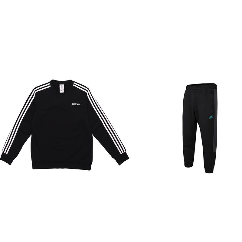 

Adidas Retro Knit Sweatshirt And Pants Set With Side Three Stripes Unisex Sweatshirt And Pants Black DQ3083+HM2986 S